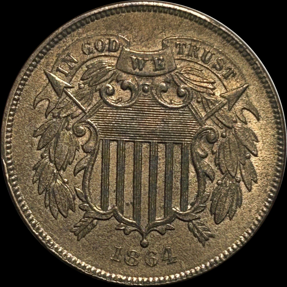 1864-2c-Two-Cent-Copper-Large-Motto-#8